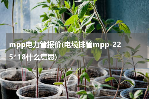 mpp电力管报价(电缆排管mpp-225*18什么意思)