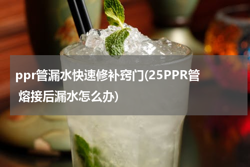 ppr管漏水快速修补窍门(25PPR管 熔接后漏水怎么办)