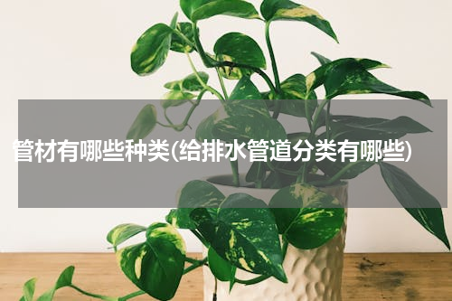 管材有哪些种类(给排水管道分类有哪些)